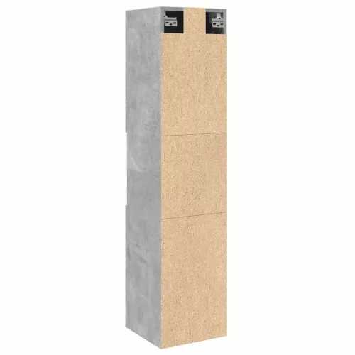 Betonszürke szerelt fa függő fürdőszobaszekrény 30x30x130 cm