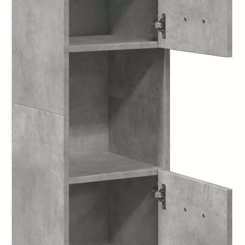 Betonszürke szerelt fa függő fürdőszobaszekrény 30x30x130 cm