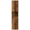 Antik fa színű szerelt fa függő fürdőszobaszekrény 30x30x130 cm