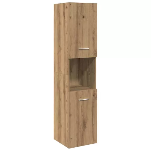 Kézműves tölgy szerelt fa függő fürdőszobaszekrény 30x30x130 cm