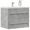 Betonszürke szerelt fa mosdószekrény 60 x 38,5 x 48 cm