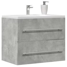 Betonszürke szerelt fa mosdószekrény 60 x 38,5 x 48 cm