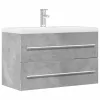 Betonszürke szerelt fa mosdószekrény 80 x 38,5 x 48 cm