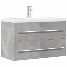 Betonszürke szerelt fa mosdószekrény 80 x 38,5 x 48 cm