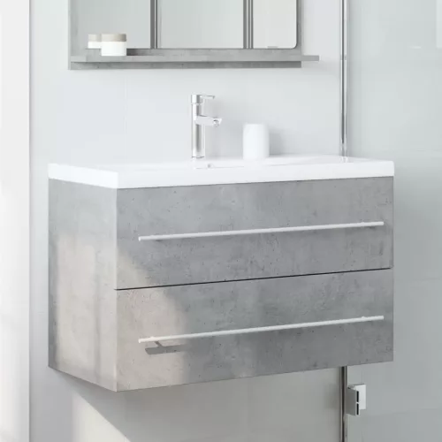 Betonszürke szerelt fa mosdószekrény 80 x 38,5 x 48 cm
