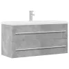 Betonszürke szerelt fa mosdószekrény 100 x 38,5 x 48 cm