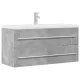 Betonszürke szerelt fa mosdószekrény 100 x 38,5 x 48 cm