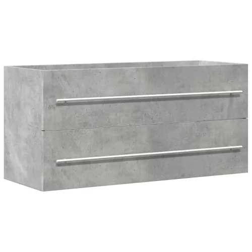 Betonszürke szerelt fa mosdószekrény 100 x 38,5 x 48 cm