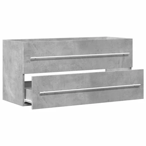 Betonszürke szerelt fa mosdószekrény 100 x 38,5 x 48 cm