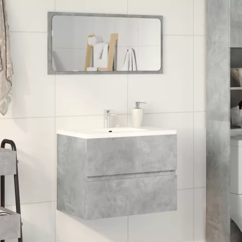 Betonszürke szerelt fa fürdőszobaszekrény 60 x 38,5 x 45 cm