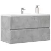 Betonszürke szerelt fa függő fürdőszobaszekrény 80x38,5x45 cm