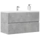 Betonszürke szerelt fa függő fürdőszobaszekrény 80x38,5x45 cm