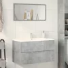 Betonszürke szerelt fa függő fürdőszobaszekrény 80x38,5x45 cm