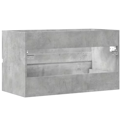 Betonszürke szerelt fa függő fürdőszobaszekrény 80x38,5x45 cm