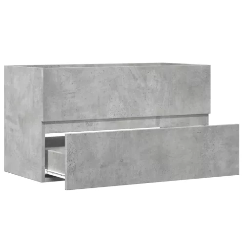 Betonszürke szerelt fa függő fürdőszobaszekrény 80x38,5x45 cm