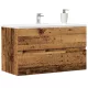 Antik fa színű szerelt fa függő fürdőszobaszekrény 80x38,5x45cm