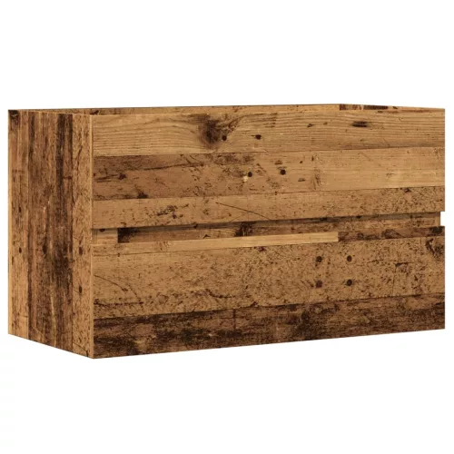 Antik fa színű szerelt fa függő fürdőszobaszekrény 80x38,5x45cm