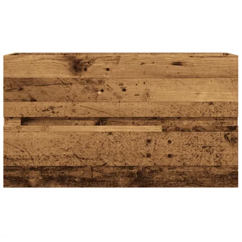 Antik fa színű szerelt fa függő fürdőszobaszekrény 80x38,5x45cm