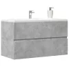 Betonszürke szerelt fa mosdószekrény 90 x 38,5 x 45 cm