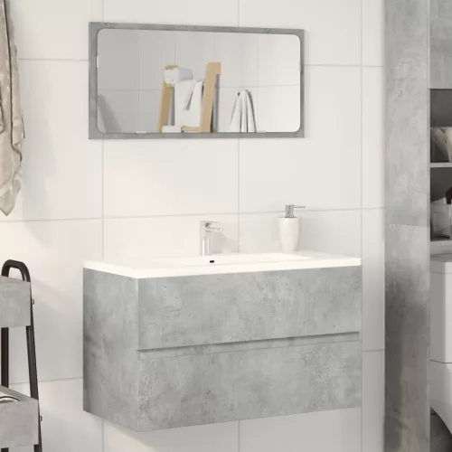 Betonszürke szerelt fa mosdószekrény 90 x 38,5 x 45 cm