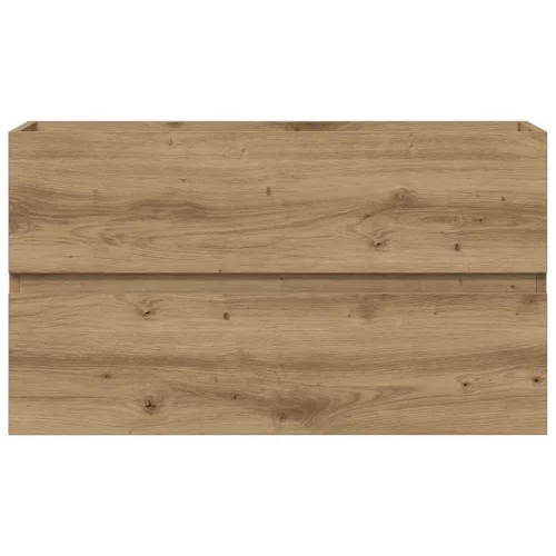 Kézműves tölgy színű szerelt fa mosdószekrény 90 x 38,5 x 45 cm
