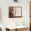 Antik fa színű tükrös fürdőszobaszekrény 60 x 10,5 x 45 cm