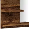 Antik fa színű tükrös fürdőszobaszekrény 60 x 10,5 x 45 cm