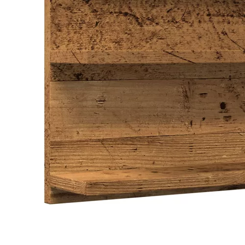 Antik fa színű szerelt fa tükrös fürdőszobaszekrény 90x11x45 cm