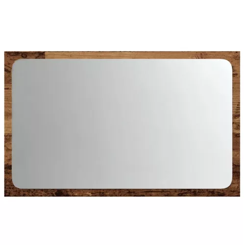 Antik fa színű fürdőszobatükör LED-világítással 60x8,5x38 cm