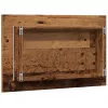 Antik fa színű fürdőszobatükör LED-világítással 60x8,5x38 cm