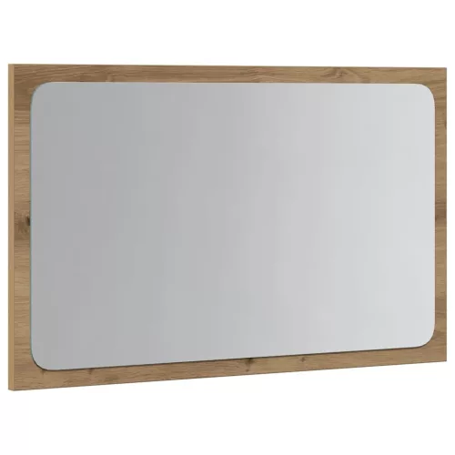 Kézműves tölgy színű LED-es fürdőszobatükör 60 x 8,5 x 38 cm