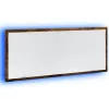 Füstös tölgy szerelt fa LED-es fürdőszobatükör 100x8,5x37 cm