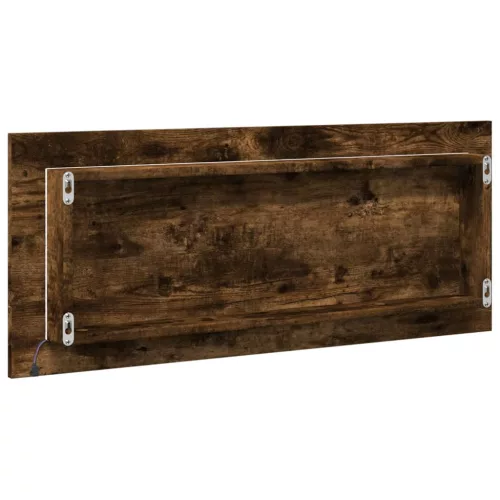 Füstös tölgy szerelt fa LED-es fürdőszobatükör 100x8,5x37 cm