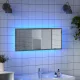 Szürke sonoma szerelt fa LED-es fürdőszobatükör 100x8,5x37 cm