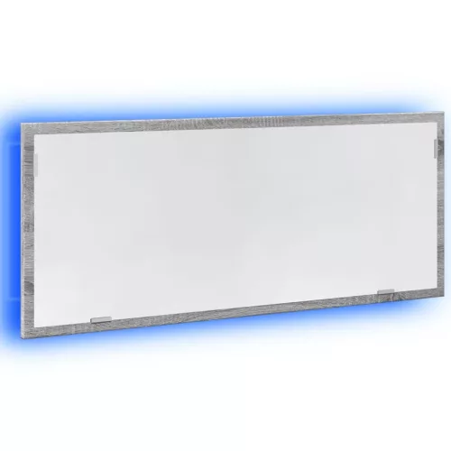 Szürke sonoma szerelt fa LED-es fürdőszobatükör 100x8,5x37 cm