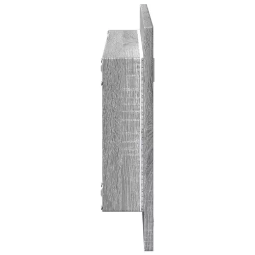 Szürke sonoma szerelt fa LED-es fürdőszobatükör 100x8,5x37 cm
