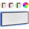 Barna tölgy szerelt fa LED-es fürdőszobatükör 100x8,5x37 cm