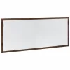 Barna tölgy szerelt fa LED-es fürdőszobatükör 100x8,5x37 cm