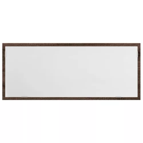 Barna tölgy szerelt fa LED-es fürdőszobatükör 100x8,5x37 cm