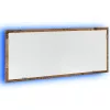 Antik fa színű szerelt fa LED-es fürdőszobatükör 100x8,5x37 cm