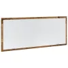 Antik fa színű szerelt fa LED-es fürdőszobatükör 100x8,5x37 cm