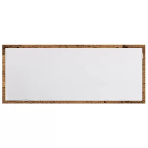 Antik fa színű szerelt fa LED-es fürdőszobatükör 100x8,5x37 cm