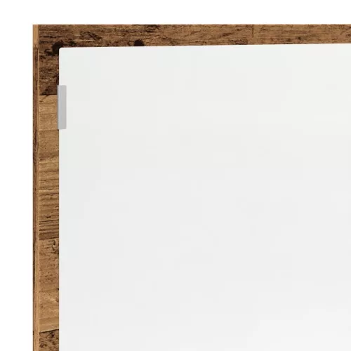 Antik fa színű szerelt fa LED-es fürdőszobatükör 100x8,5x37 cm