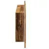 Antik fa színű szerelt fa tükrösszekrény LED-del 90x12x45 cm