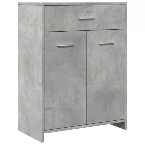 Betonszürke szerelt fa fürdőszobaszekrény 60 x 33 x 80 cm