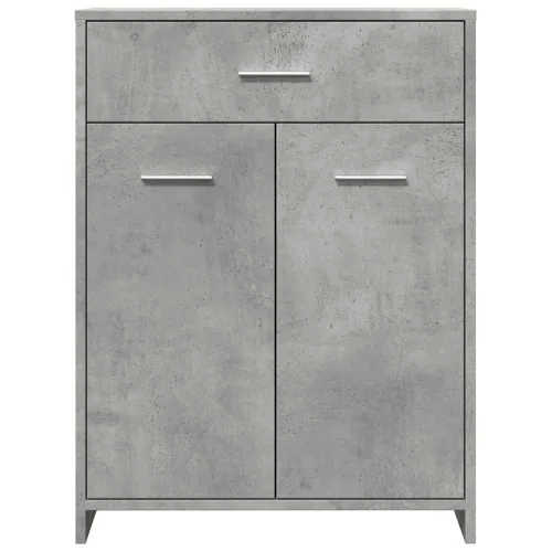 Betonszürke szerelt fa fürdőszobaszekrény 60 x 33 x 80 cm