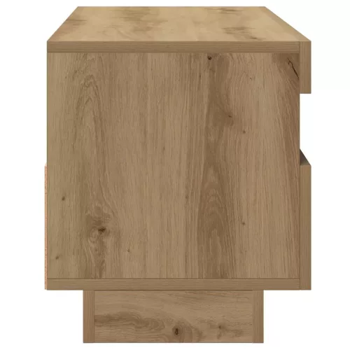 Kézműves tölgy szerelt fa TV-szekrény LED-ekkel 100x35x40 cm