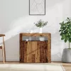 Antik fa színű szerelt fa tálalószekrény LED-ekkel 80x35x75 cm