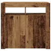 Antik fa színű szerelt fa tálalószekrény LED-ekkel 80x35x75 cm