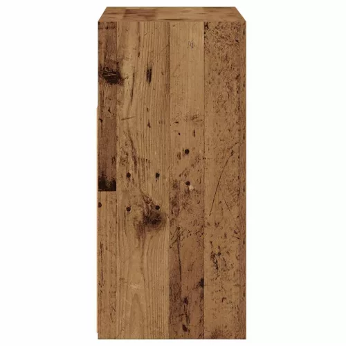Antik fa színű szerelt fa tálalószekrény LED-ekkel 80x35x75 cm